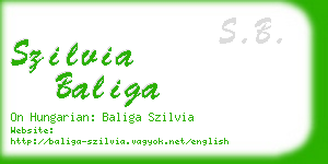 szilvia baliga business card